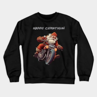 Santa Celebrate Christmas With Motorcycle Crewneck Sweatshirt